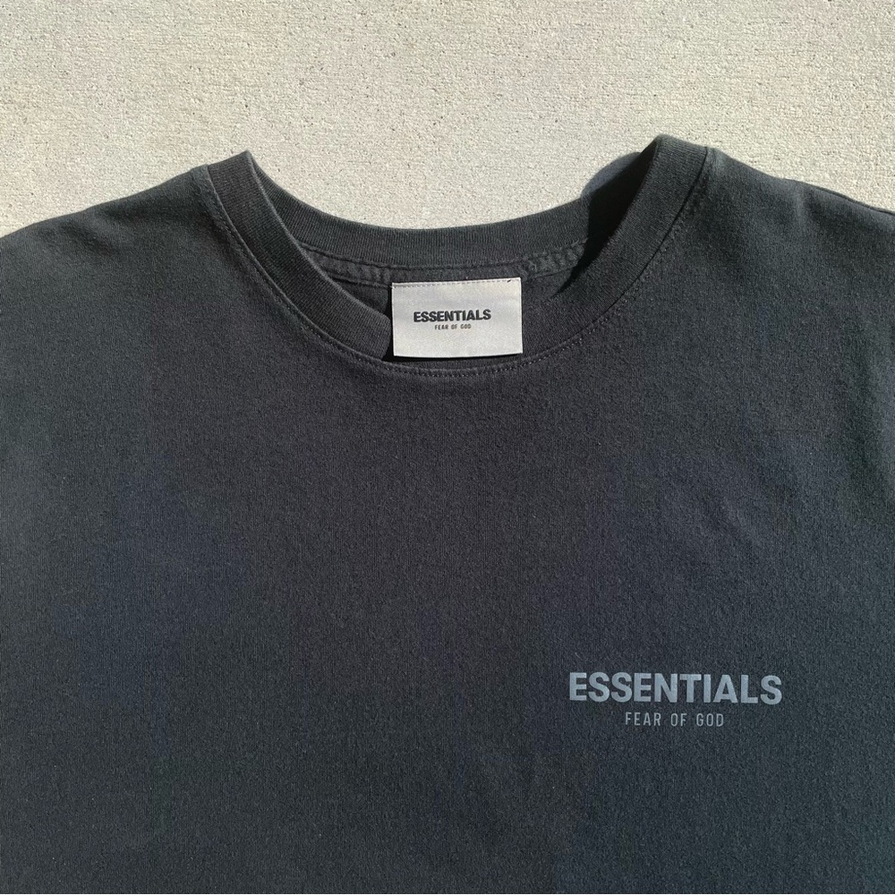 Essentials Fear Of God Classic Black Logo Tee Size Medium